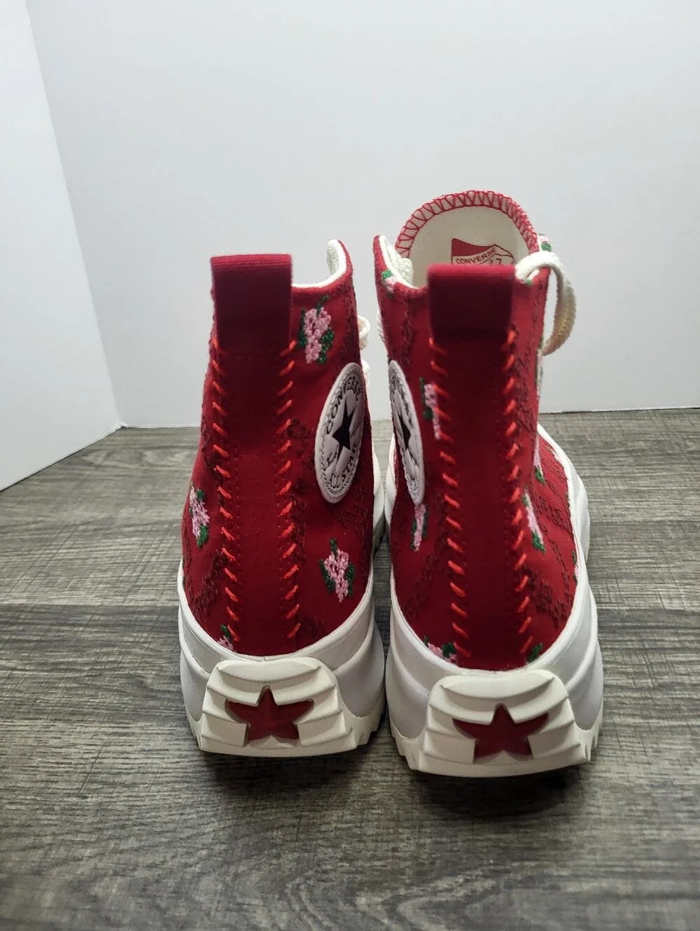 CONVERSE Run Star Hike Hi Platform Rose Cross Stitch Women Sz 7.5 Shoes Sneaker - Picture 5 of 8